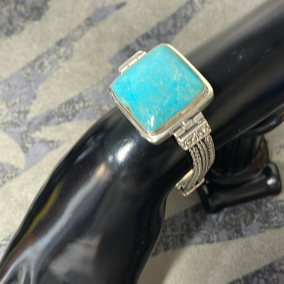 Turquoise and sterling silver 925 bracelet - Picture 1 of 9